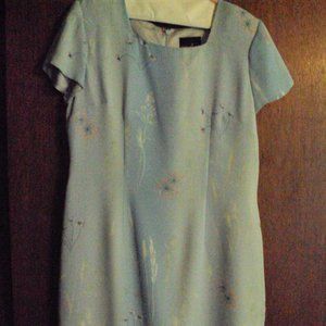 Light blue floral shift dress, Size 12